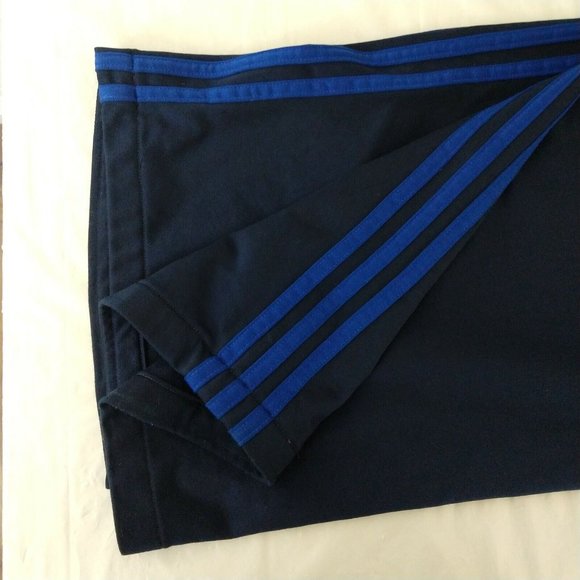 Adidas Women's Blue Logo 3 Stripes Open Hem Sweatpants Navy Blue Size L - Picture 9 of 10